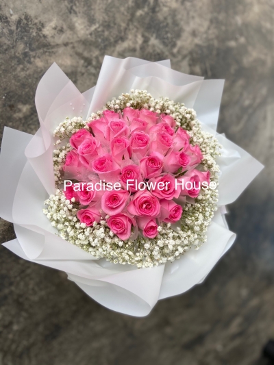 Ro14 -36 Pcs Pink Roses 