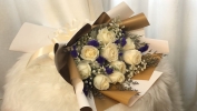Ro15 12 Pcs White Roses Roses 玫瑰 Hand Bouquet 手捧花