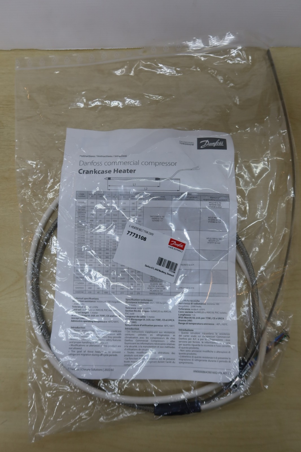 DANFOSS COMPRESSOR C.C. HEATER