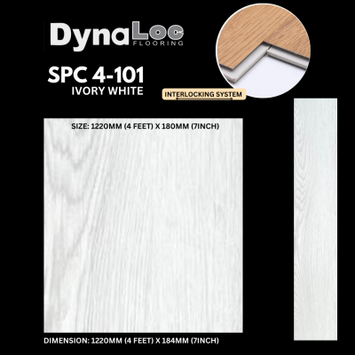 SPC Flooring SPC Vinyl Click 4mm - Ivory White ( SPC4-101 )