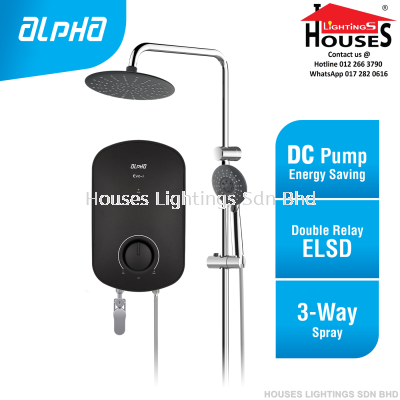 ALPHA - EVO i Rain Shower Instant Water Heater (DC Pump) - Matt Black
