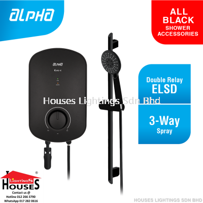 ALPHA - EVO E Instant Water Heater (Non Pump) - All Black