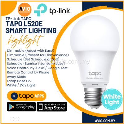 TP-LINK Tplink Smart Wifi Remote Apps Schedule Control White LED Light Bulb Dimmable Lifetime 15K Hrs no Hub Tapo L520E