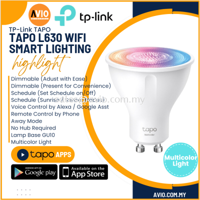 TP-LINK Tplink Smart Wifi Wi-Fi Spotlight Multicolor Dimmable Bulb 16 million of Colors Schedule Timer Remote Tapo L630