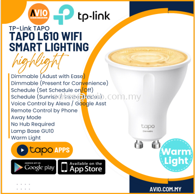 TP-LINK Tplink Smart Wifi Wi-Fi Warm Sportlight Dimmable Bulb Warm Yellow Color 2700K Schedule Timer Remote Tapo L610