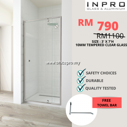 IPSS-7 Shower Screen Set With 10mm Tempered Glass | Glass Contractor Sunway