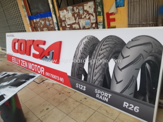 Corsa Signboard # 3D LED Frontlit Signboard # Signboard Kedai Tayar # Signboard Pusat Servis Kereta # Signboard Kedai Motosikal