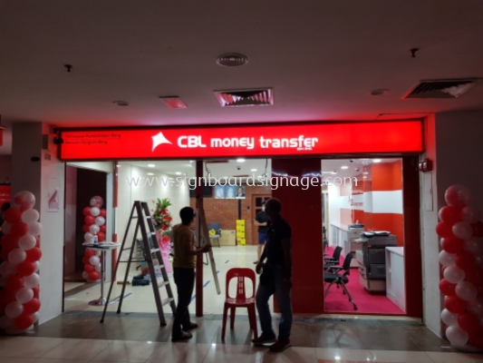 Signage# Indoor Signage # slim Light box # Shopping mall signage # CBL money transfer signboard # Signboard corridor