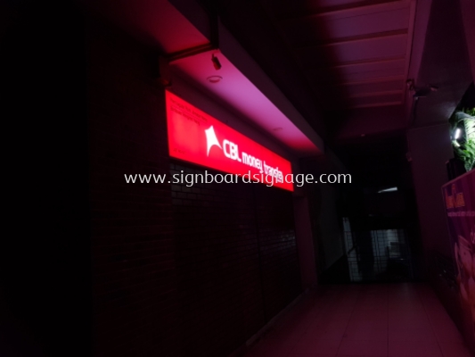 Signage# Indoor Signage # slim Light box # Shopping mall signage # CBL money transfer signboard # Signboard corridor