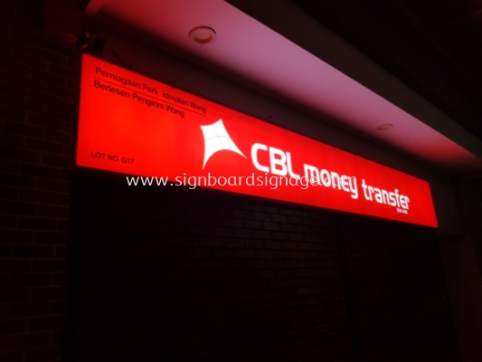 Signage# Indoor Signage # slim Light box # Shopping mall signage # CBL money transfer signboard # Signboard corridor