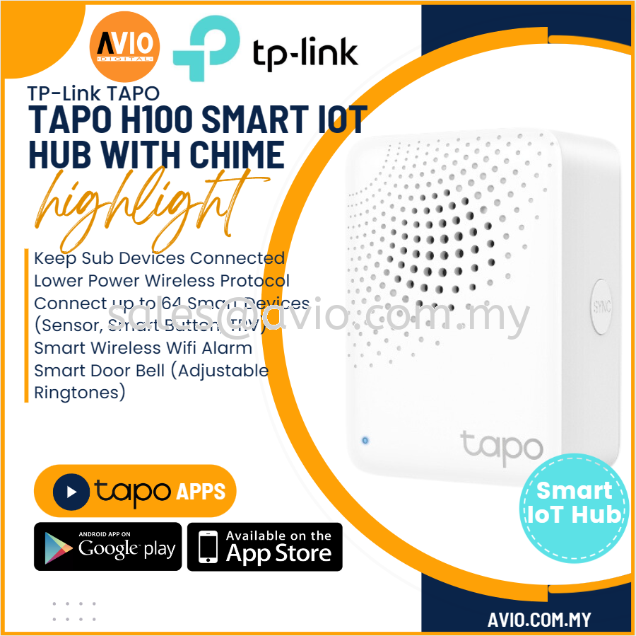 TP-LINK Tplink Smart IoT Hub Chime Remote Control Tapo App Adjustable Audio  Alarm 19 Ringtones max 64 Devices Tapo H100 TAPO TP-LINK Johor Bahru (JB),  Kempas, Johor Jaya Supplier, Suppliers, Supply, Supplies