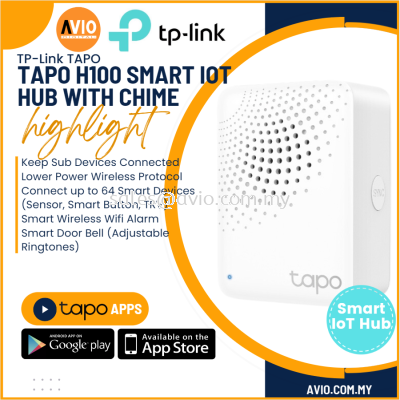 TP-LINK Tplink Smart IoT Hub Chime Remote Control Tapo App Adjustable Audio Alarm 19 Ringtones max 64 Devices Tapo H100