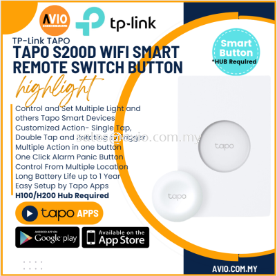 TP-LINK Tplink Smart Button Remote Lightning Dimmer Door Bell Alarm Other Tapo Devices Button Control Wall Tapo S200D