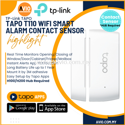 TP-LINK Tplink Smart Door Window Sensor Open Detection Tapo Smart App Tapo IoT Hub Required Smart Action Tapo T110