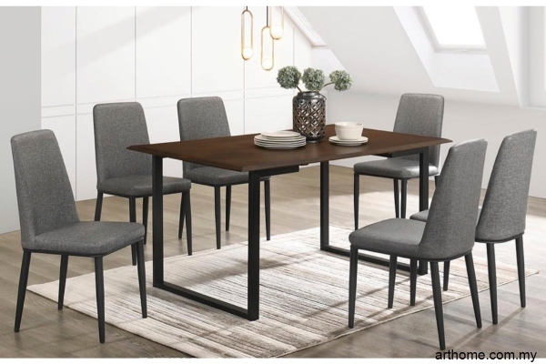 WOODEN DINING SET 1+6 (KENZO B + 20291)