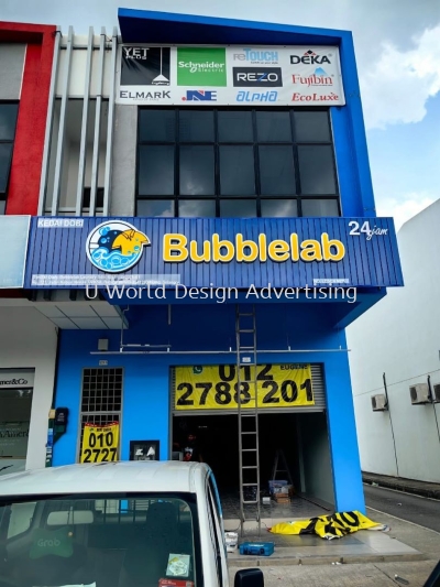 3D BOX UP FRONTLIT SIGNBOARD WITH ALUMINIUM STRIP CEILING BASE AT BUBBLELAB KLANG, SHAH ALAM, PUCHONG, CYBERJAYA, DAMANSARA, SUBANG JAYA, PJ, CHERAS, AMPANG, ALAM DAMAI, KL, PUTRAJAYA, ABADI HEIGHT