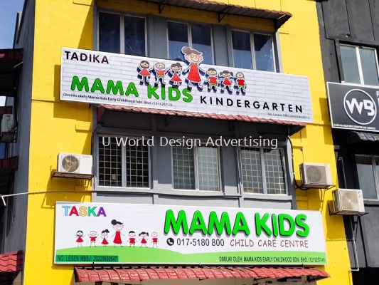 3D Box Up LED Front-lit Signboard with Light Malaysia | Mama Kids Kindergarten Tadika Nursery | Manufacturer Supplier Installer 