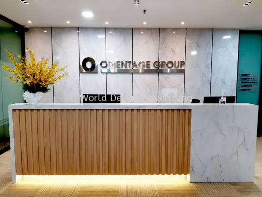 3D Box Up EG Stainless Steel Company Logo Signage | Company Reception Hotel Lobby | Manufacturer Supplier Installer | Malaysia