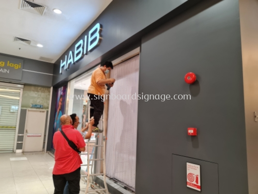 Signboard # Signcraft # 3D Box Up Led Signage # Indoor Signage # Habib Jewellery Signage # Shopping mall Signboard # Tension Fabic Lightbox # 