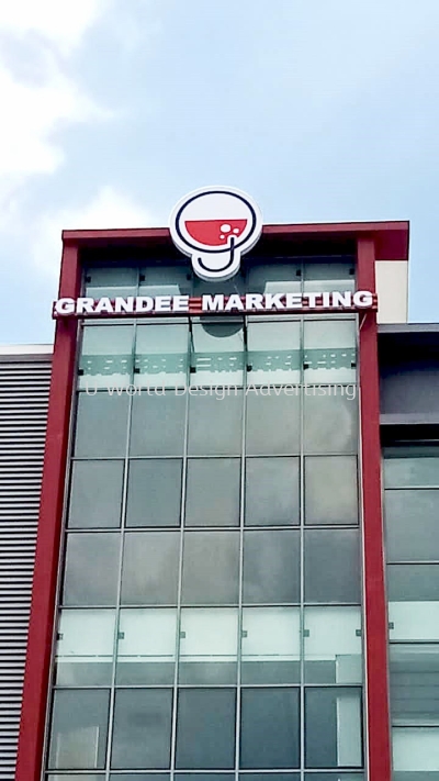 Aluminium Ceiling Panel Base Trim With 3D Box Up Aluminium Front-Lit Lettering Logo Signboard Papan Tanda | Manufacturer Supplier Installer Installation Service | Malaysia