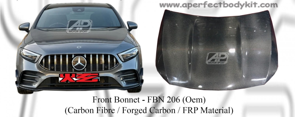 Mercedes A Class W177 Front Bonnet (OEM)(Carbon Fibre, Forged Carbon, FRP Material)