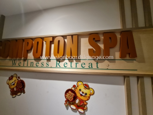 Indoor PVC Signage # 3D Box up # Signboard Sompoton Spa # Signboard Wellness Spa # Mall Signage