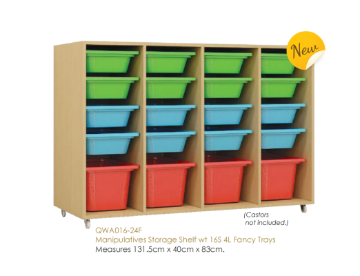 QWA016-24F Manipulatives Storage Wt 16S 4L Fancy Trays