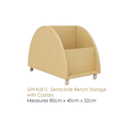 QWA051L Semicircle Bench Storage with Castors