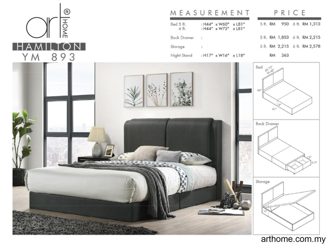 YM 893 Bedframe Model Bed & Bedframe Choose Sample / Pattern Chart