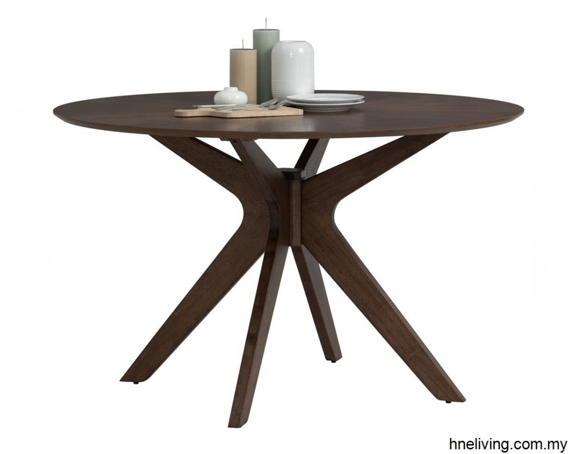 Conan Round Dining Table - (120cm Dia) Wooden Dining Table Dining Furniture Choose Sample / Pattern Chart