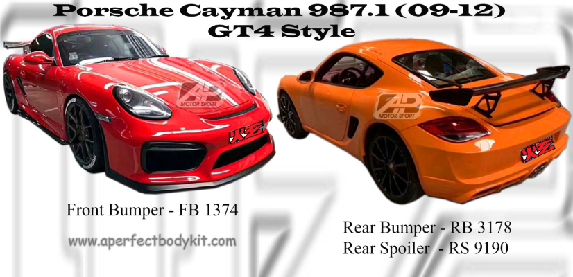 Porsche Cayman 987.1 Front Bumper, Rear Bumper, Rear Spoiler 