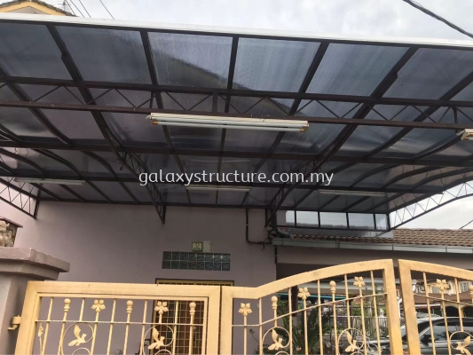 Progress done:To dismantle old panel,supply and install new polycarbonate hollow panel awning - Klang