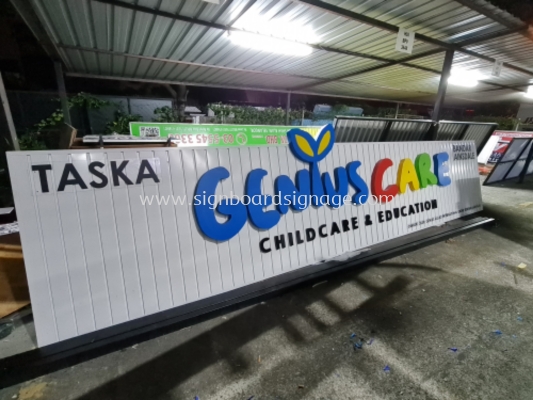 3D Signboard # 3D LED Frontlit Lettering And Logo Signboard # Aluminum Box Up Signage # Signage Taska # Signboard Kedai Buah- buahan # 3D Box up Aluminum Channel Signage