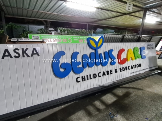 3D Signboard # 3D LED Frontlit Lettering And Logo Signboard # Aluminum Box Up Signage # Signage Taska # Signboard Kedai Buah- buahan # 3D Box up Aluminum Channel Signage