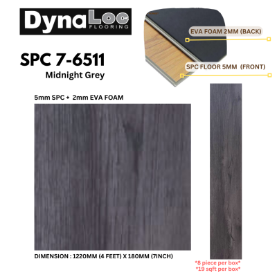 SPC Flooring SPC Click 7mm - Midnight Grey ( SPC7-6511 )