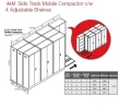 4 x 3 x 3 Side Track Mobile Compactors with 4 adjustable shelves drawing Mobile Compactor Office Filing Cabinet