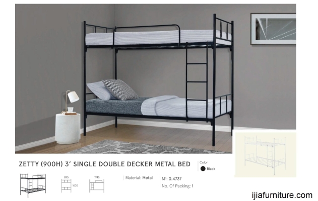 Zetty (900H) 3' Single Double Decker Metal Bed