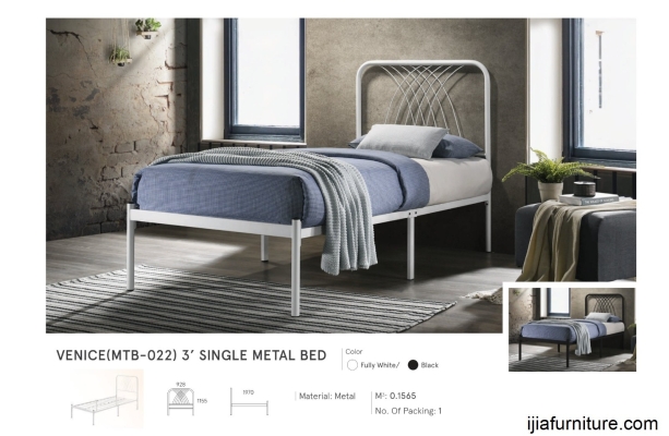 Venice (MTB-022) 3' Single Metal Bed