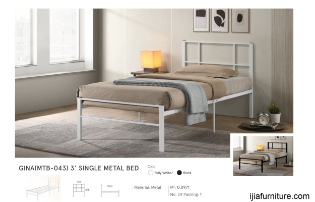 Gina (MTB-043) 3' Single Metal Bed