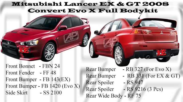 Mitsubishi Lancer EX & Evo X Bumperkits 