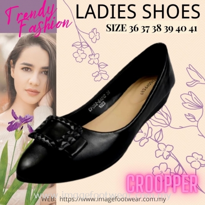 Croopper Women Casual Flats Shoes-CP-52-84012- BLACK Colour