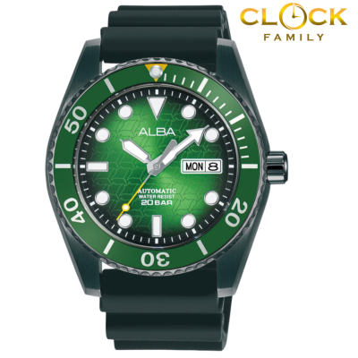 Alba Y676-X047 Automatics Dial Green Black Rubber Strap Men Watch