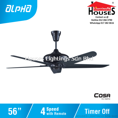 ALPHA Cosa - CX 699 56 inch Ceiling Fan with 5 Blades (4 Speed Remote) - PWT