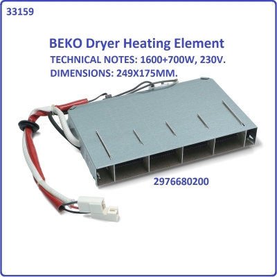 Code: 33159 BEKO DCJ83133W Dryer Heating Element 2976680200