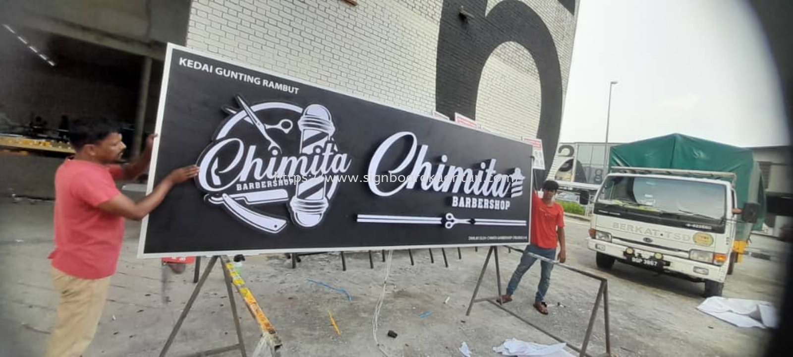 CHIMITA BABERSHOP OUTDOOR 3D LED BOX UP FRONTLIT LETTERING SIGNAGE SIGNBOARD AT KUALA DUNGUN, JERANGAU, PAKA, PASIR RAJA, RASAU, KETENGAH JAYA, BANDAR AL-MUKTAFI BILLAL SHAH, BUKIT BESI, RANTAU ABANG, PULAU TENGGOL DUNGUN TERENGGANU MALAYSIA