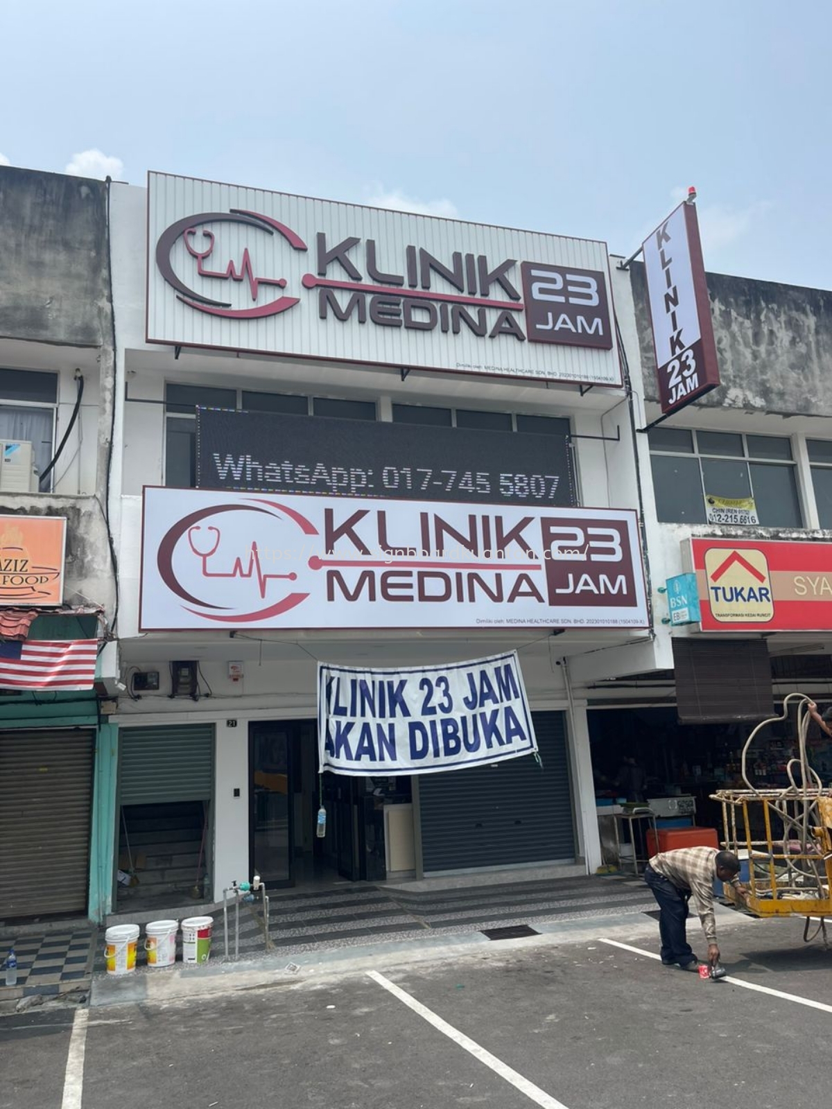 KLINIK MEDINA 23 JAM OUTDOOR ALUMINIUM PANEL CEILING BASE 3D LED BOX UP FRONTLIT LETTERING SIGNAGE SIGNBOARD AT TEMERLOH TEMERLOH TOWN, MENTAKAB, LANCHANG, JENDERAK, KERDAU, SEMANTAN, KUALA KRAU, KAMPUNG AWAH TEMERLOH PAHANG MALAYSIA