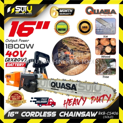 [SOLO] QUASA BKB-CS406 40V (2x20V) 16" Cordless Chainsaw / Gergaji Rantai 1800W (No Battery & Charger)