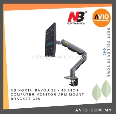 NB North Bayou Original 27~45 27 32 36 42 43 45 Inch LED LCD TV Monitor Single Arm Table Desk Mount Bracket 16KG Max G60