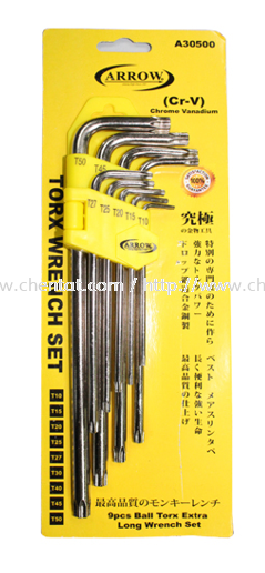 9 Pcs Extra Long Ball Torx Wrench Set 9 Pcs Extra Long Ball Torx Wrench Set Wrench Set ARROW