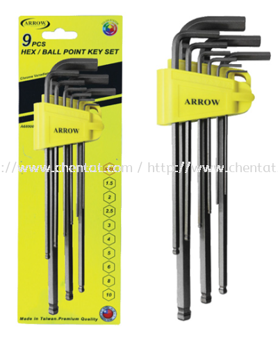 9 Pcs Hex & Ball Point Key